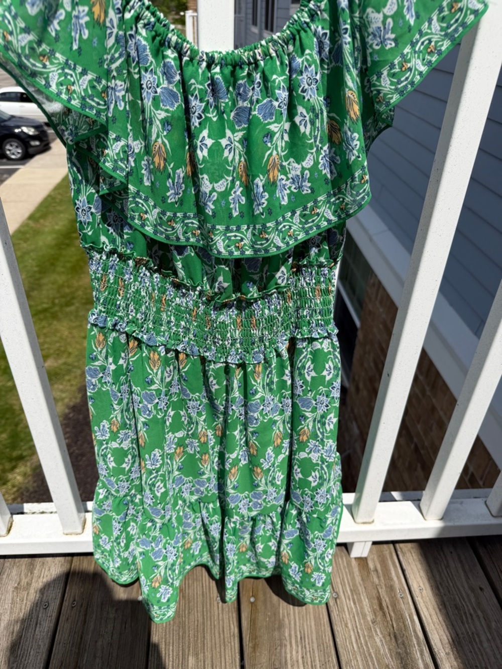 Max Studio Green Floral Mini Dress - Picture 3 of 5